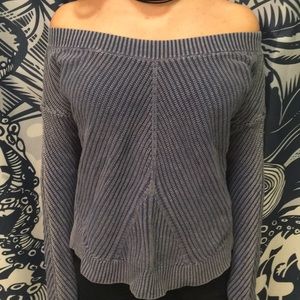 Blue off the shoulder sweater